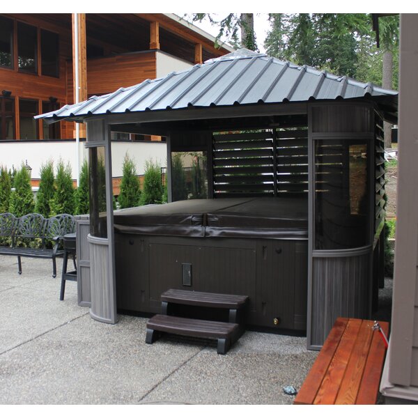 Hot tub clearance shelter with bar